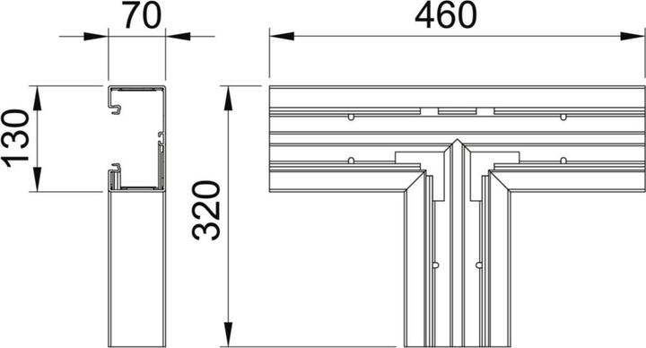 Actual product image OBO Bettermann OBO GK-T70130RW T-piece 70x130mm PVC pure white RAL9010 (7 cm)