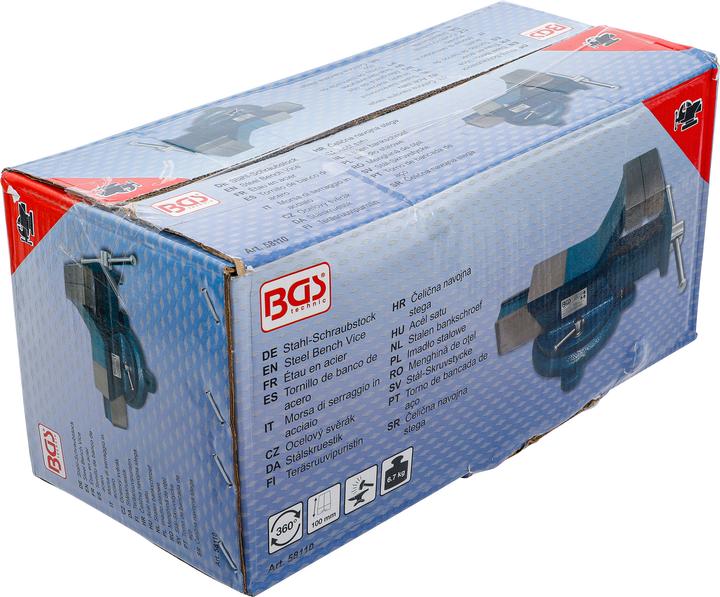 Produktbild BGS Stahl-Schraubstock geschmiedet 100 mm Spannbacken (110 mm)