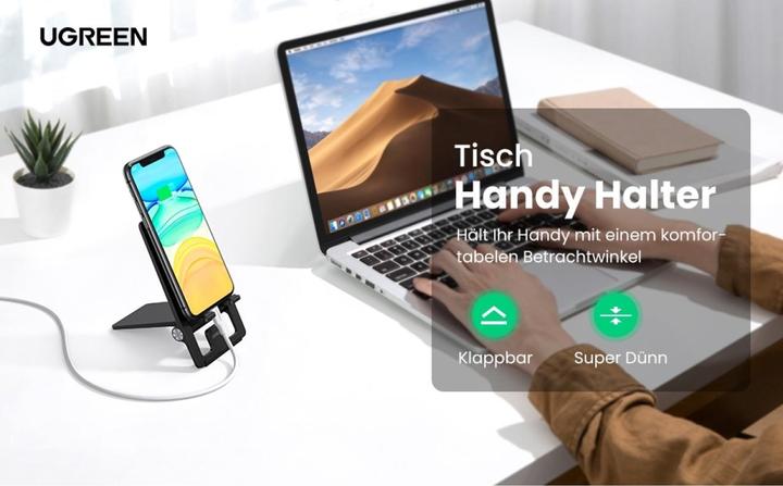 Actual product image Ugreen LP310 Foldable Multi-Angle Phone Stand (Black)