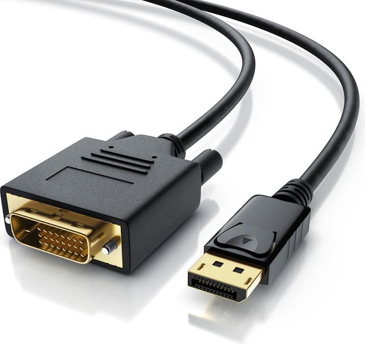 Produktbild CSL DisplayPort Video-Kabel, 20 Pins, DVI-D, Monitorkabel, HDCP und EDID Zertifiziert, FHD Ausflösung (1 m, DisplayPort, DVI)