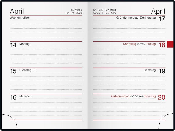 Produktbild rido/idé 7011034015 Taschenkalender Modell partner/Industrie I (2025)| 2 Seiten = 1 Woche| A7| (A7, Deutsch)