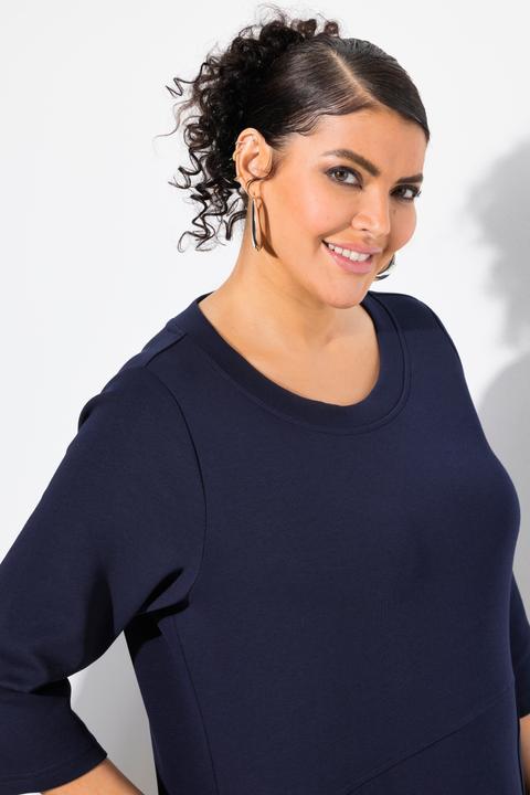 Produktbild Ulla Popken Punto-Sweatkleid, Rundhals, 3/4-Arm, Taschen (62)