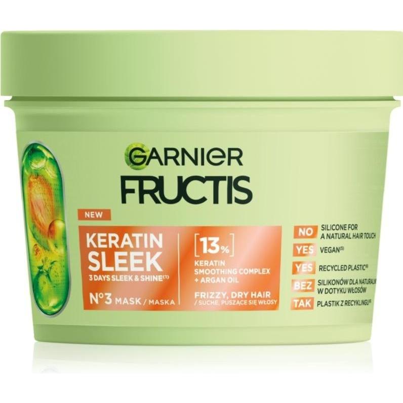 Garnier, Haarmaske, Fructis Keratin Sleek Mask maska do włosów 370ml (370 ml)