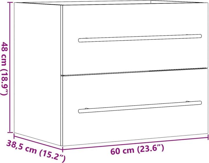 Actual product image vidaXL Vanity unit 60 x 38.5 x 48cm