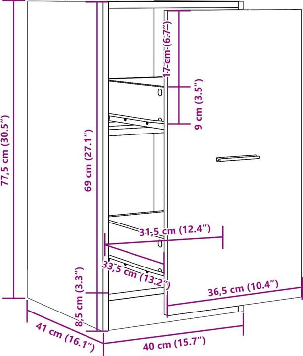 Produktbild vidaXL Apothekerschrank
