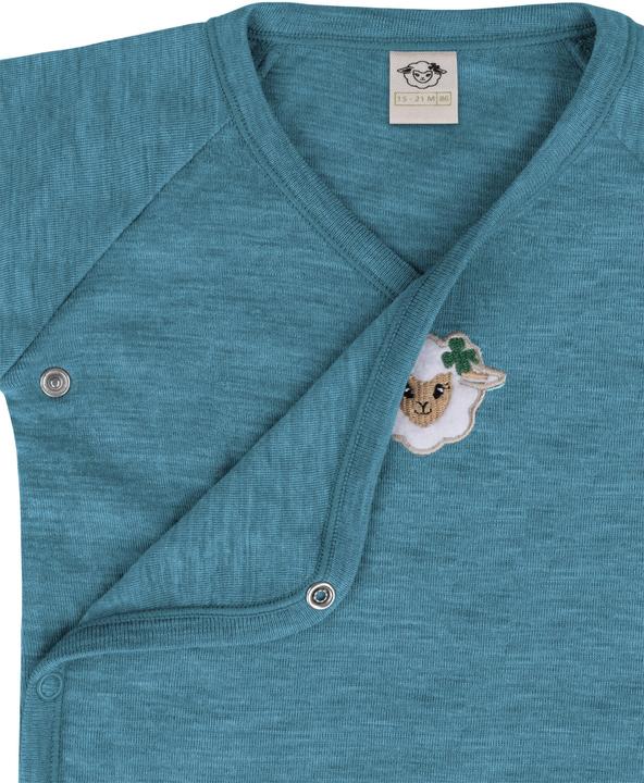 Produktbild Normani 2er Pack Baby-Body Basic Merino Wickelbody Langarm mit Knopf - 9347 (86)