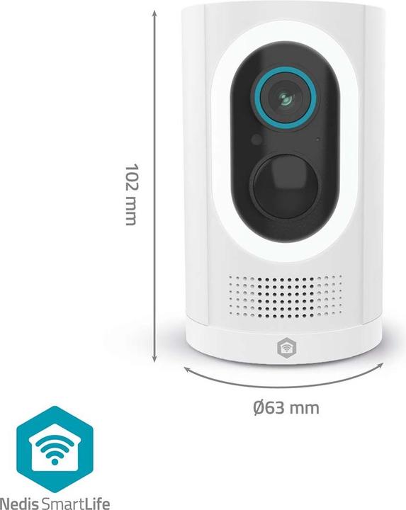 Produktbild Nedis SmartLife Aussenkamera | Wi-Fi | Spotlight | 3MP Full HD 1296p | IP65 | Max. Batterie-Lebensdau (2304 x 1296 Pixels)