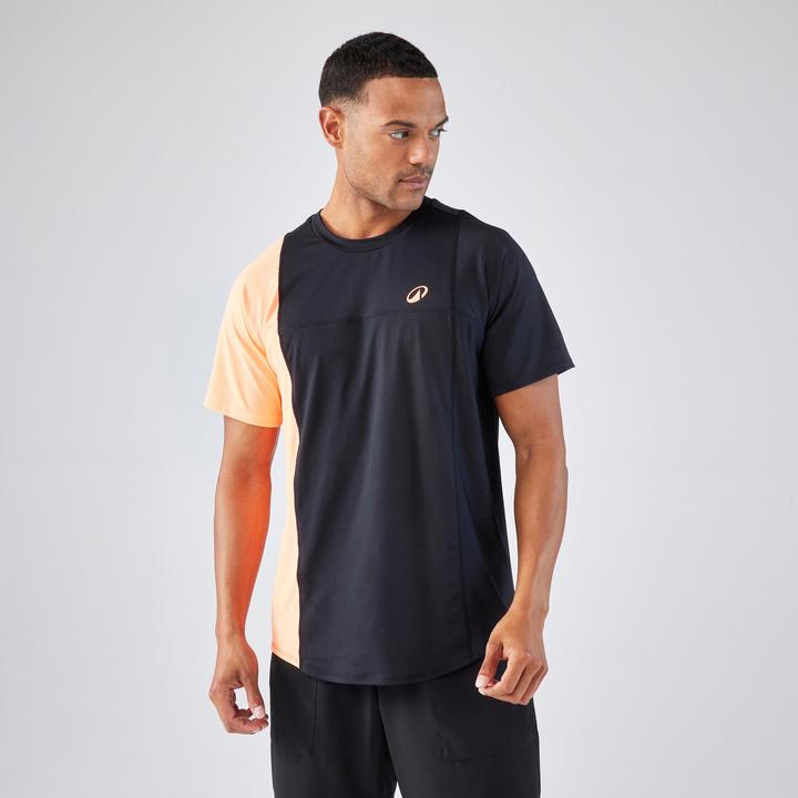 Kuikma Herren Padel T-Shirt atmungsaktiv - Dry schwarz/orange