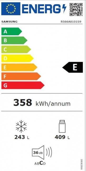 Energy Label Samsung RS66A8101S9/WS (652 l)