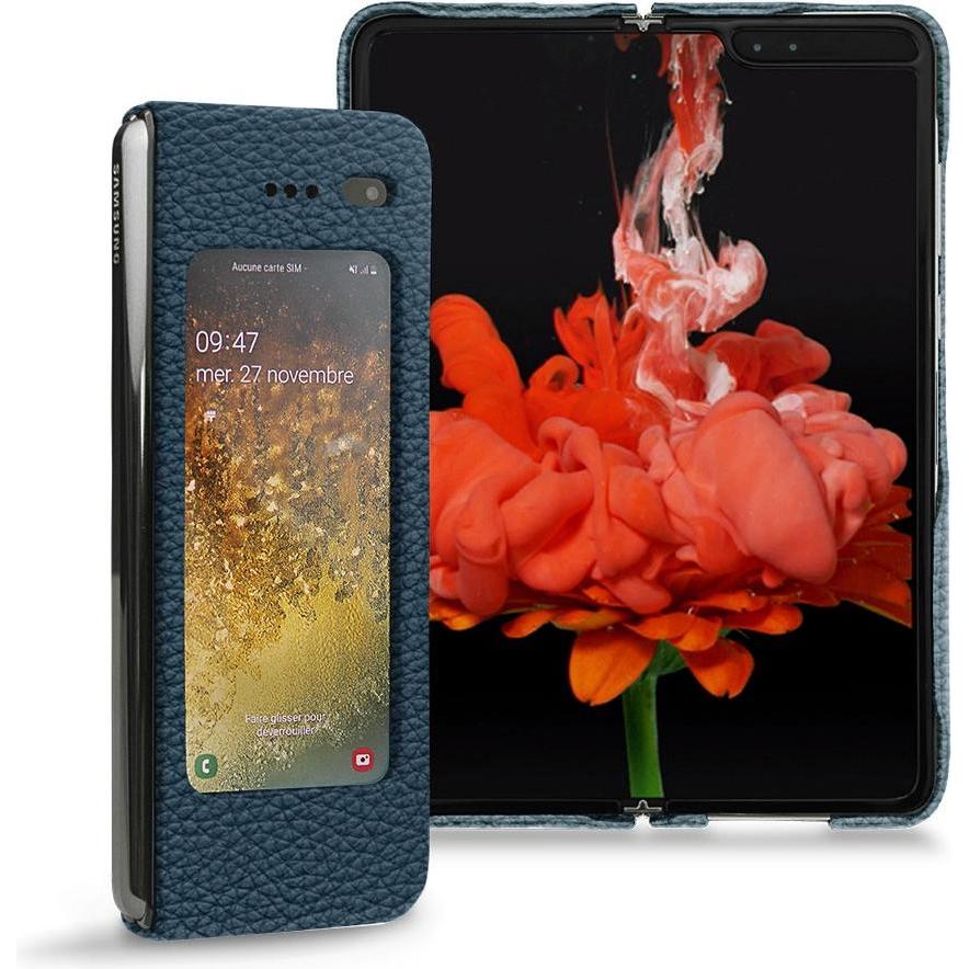 Noreve Lederschutzhülle (Samsung Galaxy Fold), Smartphone Hülle, Blau