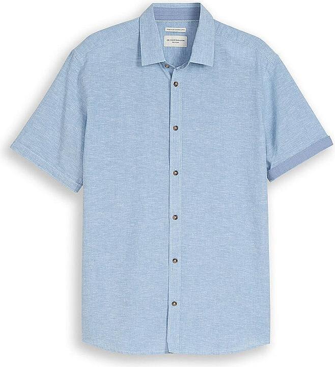 Chambray blu con motivo a righe