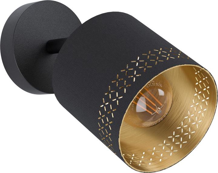 EGLO Aufbauspot ESTEPERRA 1x E27, Schwarz/Gold (E27)
