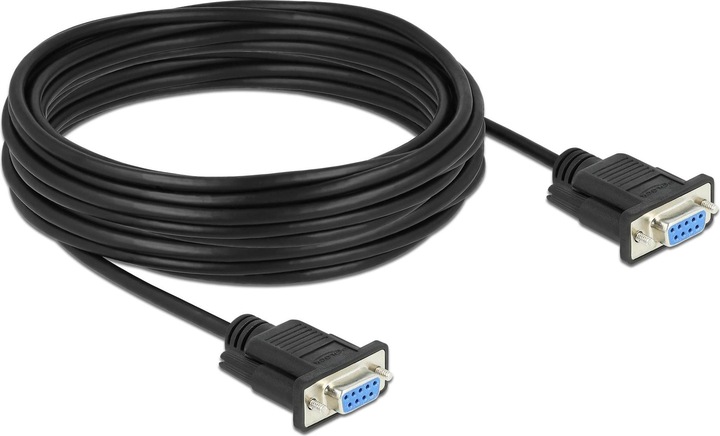 Image du produit Delock Câble série RS-232 D-Sub 9 femelle à femelle Nullmodem avec boîtier de connecteur étroit (10 m)