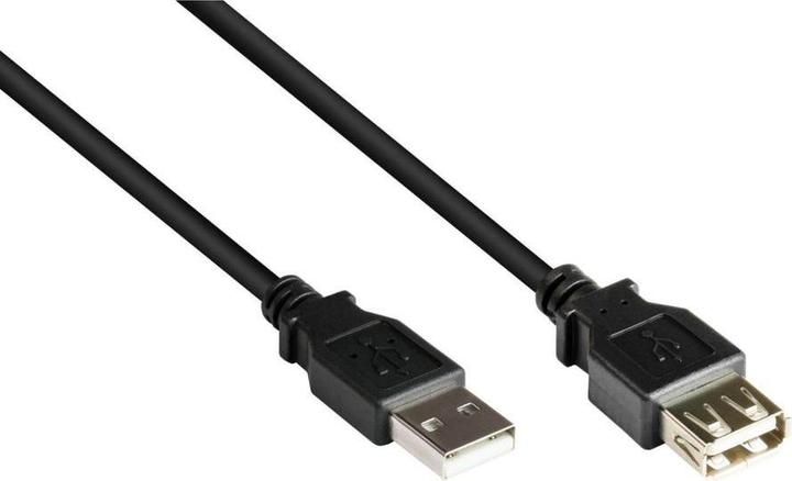 Image du produit Varia Verlngerungskabel USB 2.0 Stecker A an Buchse A, schwarz, 3m (3 m, USB 2.0)