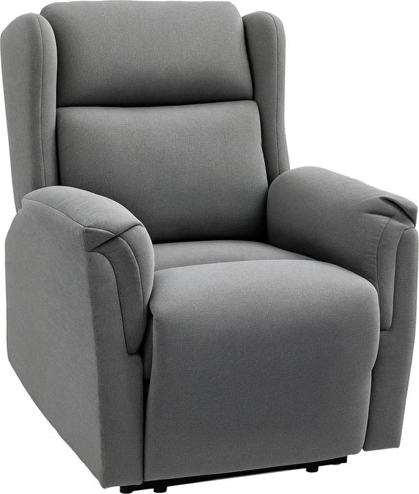 Actual product image Homcom Fernsehsessel mit Liegefunktion Baumwoll-Leinen-Gewebe Dunkelgrau