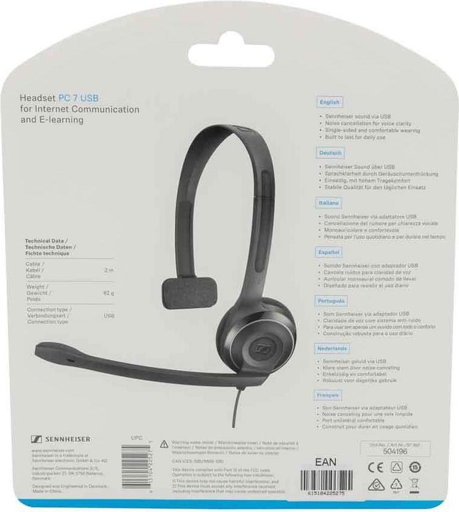 Produktbild Sennheiser PC 7 Headset mit Mikrofon (504196) (keine Geräuschunterdrückung, Kabelgebunden)
