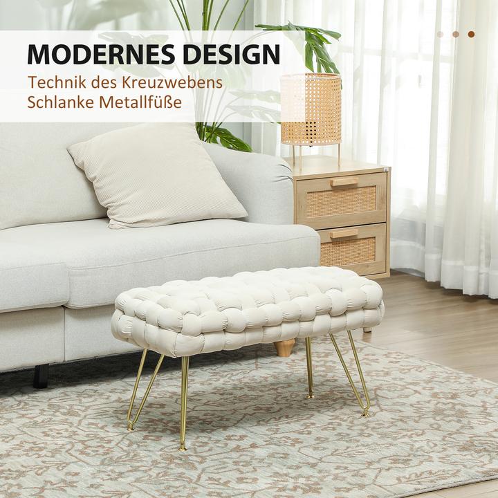 Produktbild Homcom Sitzhocker Polyester, Schaumstoff Cremeweiss