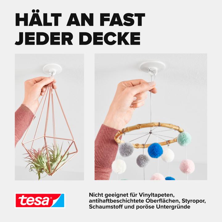 Actual product image tesa Crochet de plafond pour papiers peints et plâtre