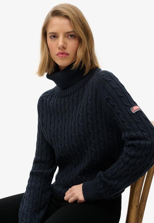 Actual product image Superdry Slouchy Cable Roll Neck Sweater (S)