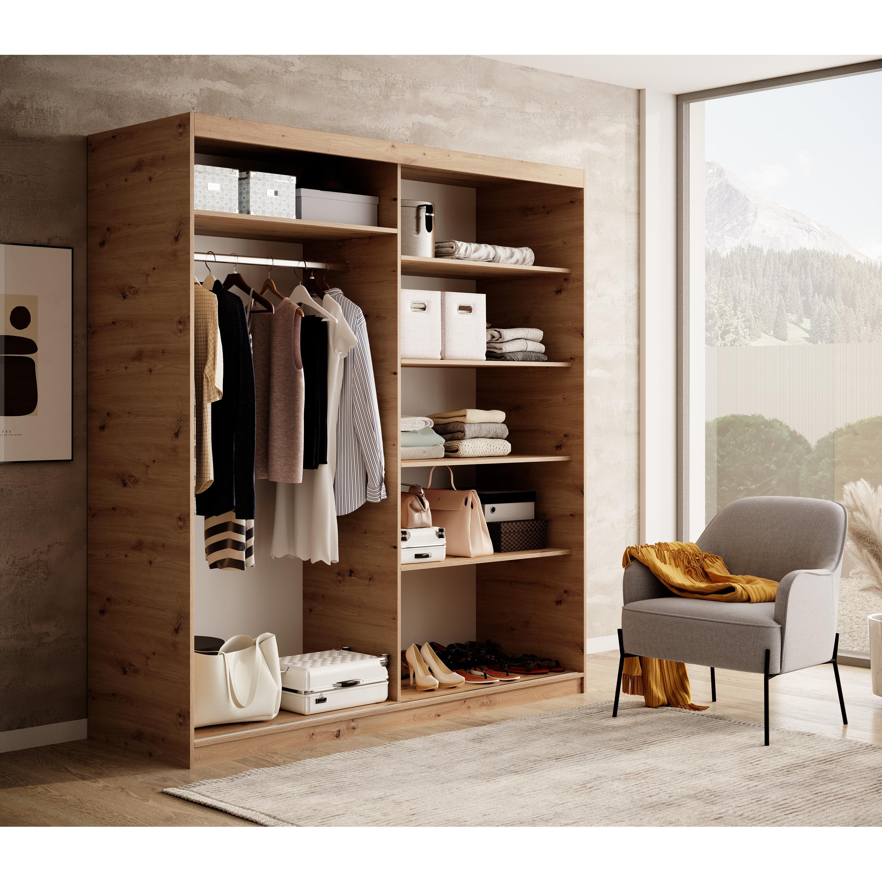 Thumbnail - ADRK Furniture, Kleiderschrank, Verschiebbarer Kleiderschrank Delia 180 (180 x 60 x 205 cm)