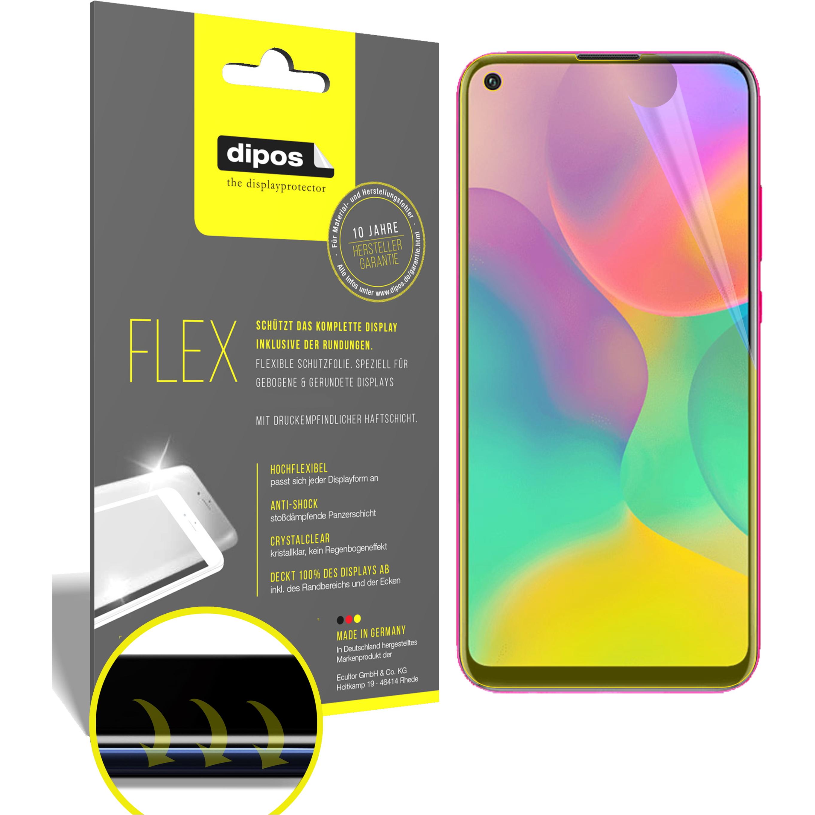 Dipos Displayschutzfolie Full-Cover 3D (3 Stück, Honor Play 3), Smartphone Schutzfolie, Transparent