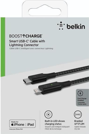 Immagine prodotto Belkin Cavo di ricarica USB Boost Charge LED USB-C - Lightning 1,2 m (1.20 m, USB 3.2 Gen 1)