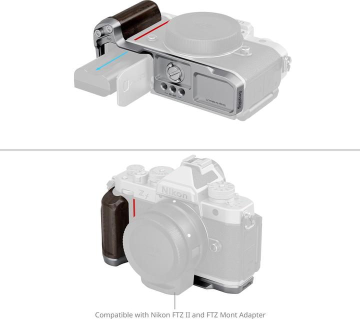 Produktbild SmallRig L-förmiger Griff für Nikon Z f Holz (Silber) (Griff)