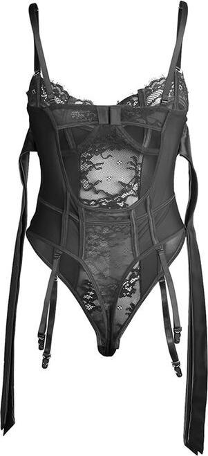 Produktbild Subblime - 955496 SPITZEN-BODYSUIT MIT SCHLEIFEN UND STRAPSEN SCHWARZ S/M (M, S)