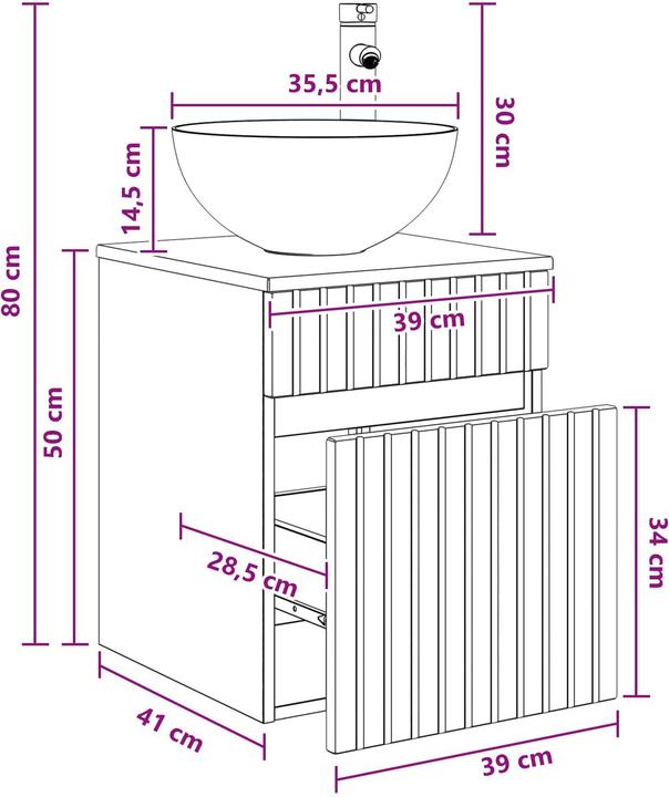 Produktbild vidaXL Badezimmer-Waschtisch