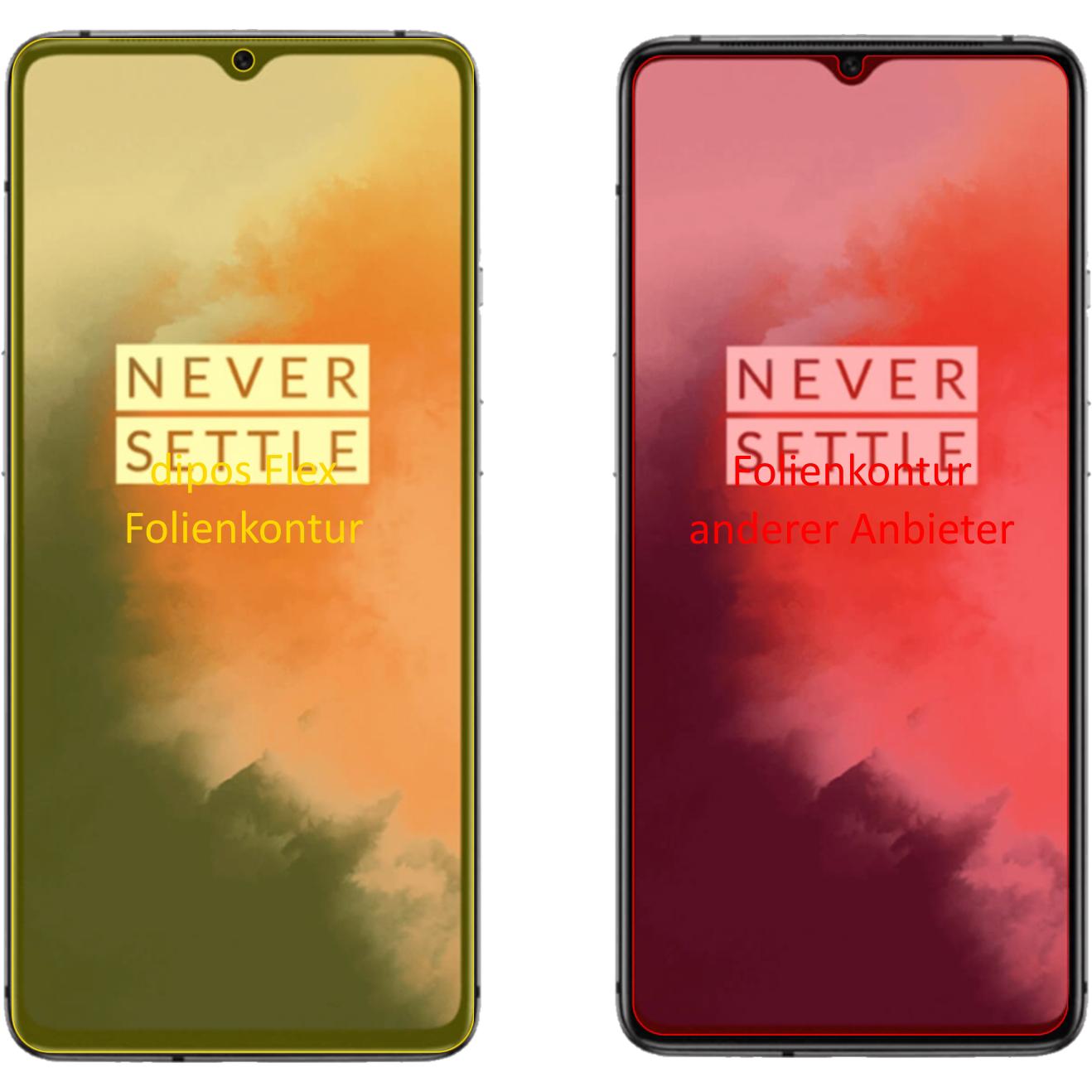 Thumbnail - Dipos Displayschutzfolie Full-Cover 3D (2 Stück, OnePlus 7T), Smartphone Schutzfolie, Transparent