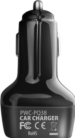 Actual product image Axagon PWC-PQ38 Car charger, 1x USB-A QC 3.0 + 1x USB-C PD, 38W, CL connector - black
