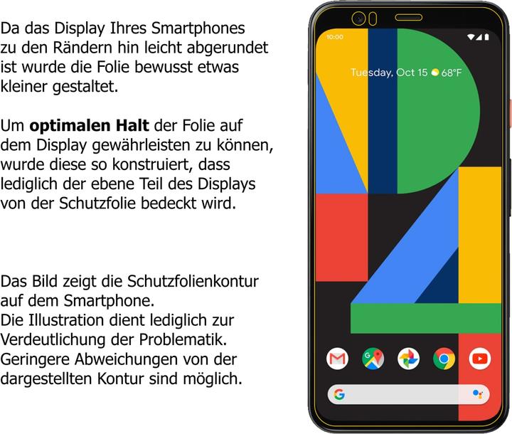 Actual product image Dipos Screen Protector Crystalclear (2 Piece, Google Pixel 4)