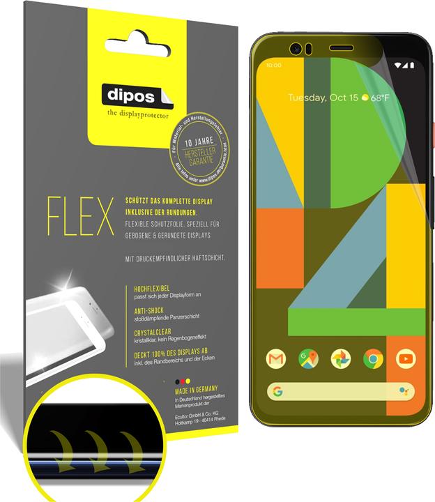 Dipos FLEX (3 Pezzi) Pellicola Protettiva Per Google Pixel 4 - Copertura Totale 3D, Anti-Urto (Made In Germany)