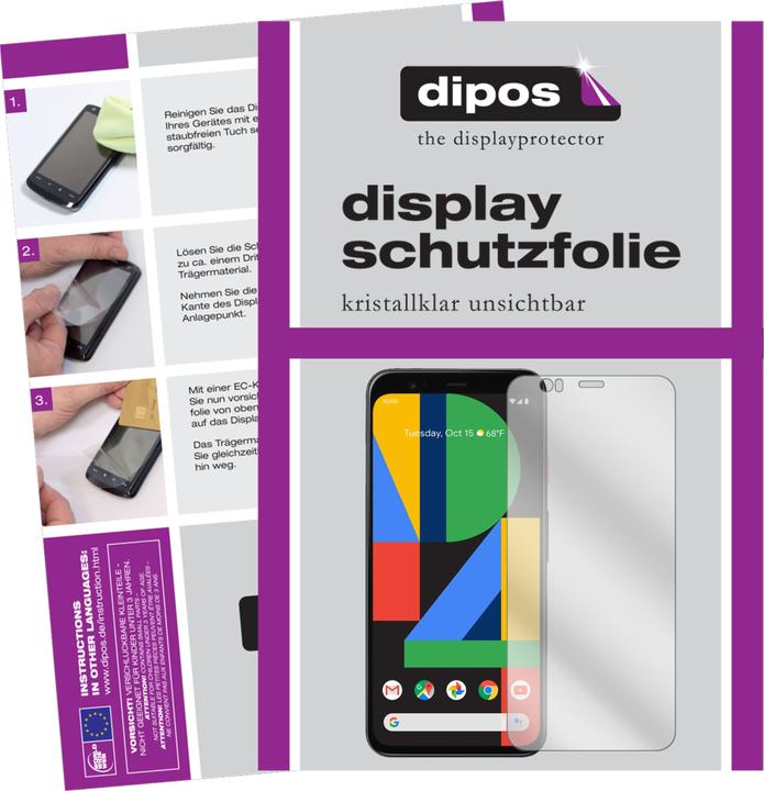 Dipos Displayschutzfolie Crystalclear (2 Stück, Google Pixel 4)
