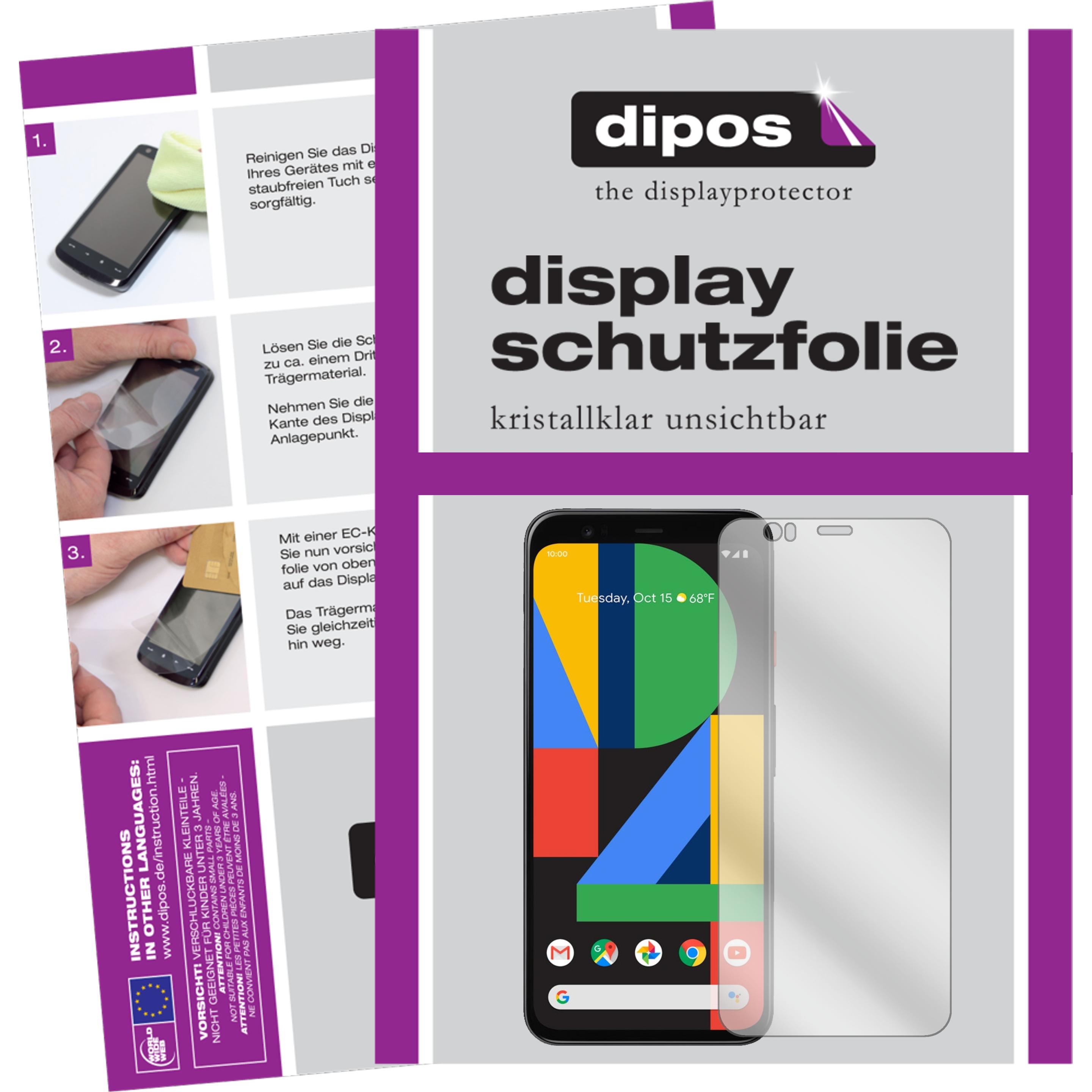 Dipos Displayschutzfolie Crystalclear (1 Stück, Google Pixel 4), Smartphone Schutzfolie, Transparent