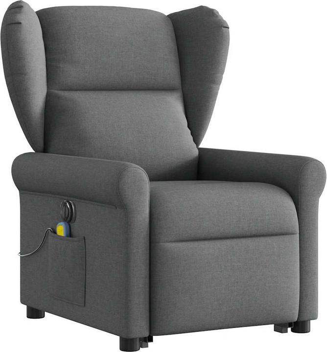 Image du produit vidaXL Fauteuil de massage électrique avec fonction releveur Gris foncé Tissu