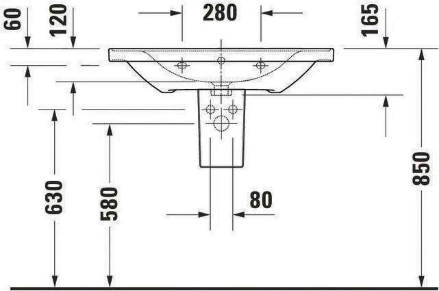 Produktbild Duravit Möbelwaschtisch D-NEO m ÜL m HLB 1 Hahnloch 800x480mm weiss (480 mm, 800 mm)