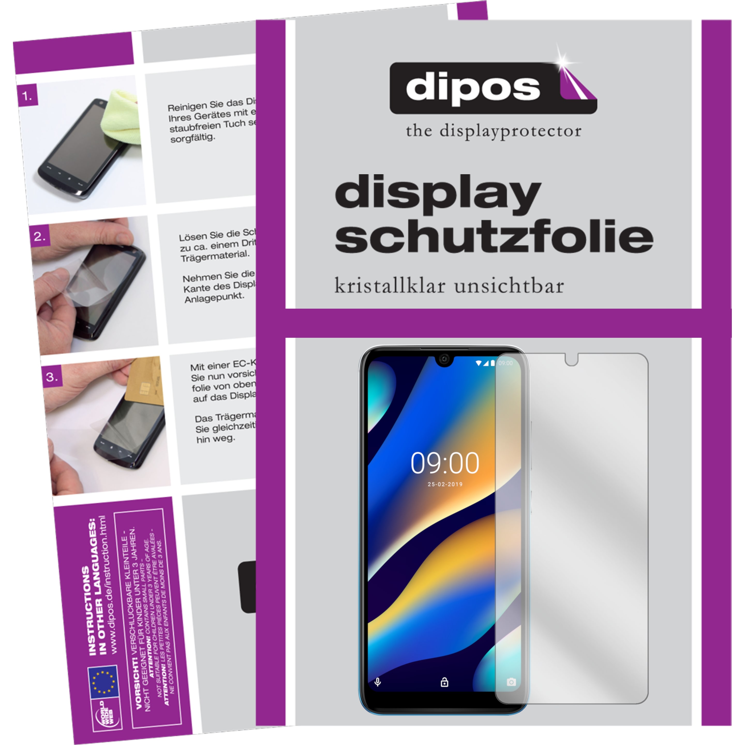 Dipos Displayschutzfolie Crystalclear (6 Stück, Wiko View 3 Lite), Smartphone Schutzfolie, Transparent