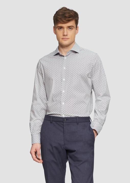 Image du produit S.Oliver Hemd Tailored Fit: Elastisches Baumwollhemd mit All-over-Print (42)