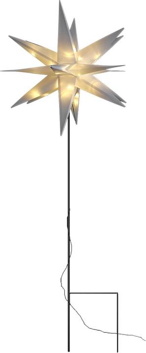 Mojawo 3D LED Stern mit Erdspiess Weihnachtsstern IP44 Weiss DIA 57cm H115cm