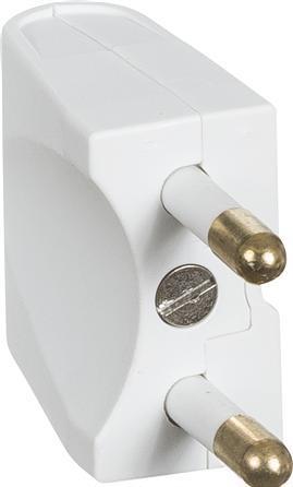 Actual product image LK Plug 2-pole, not earthed, flat, straight, white