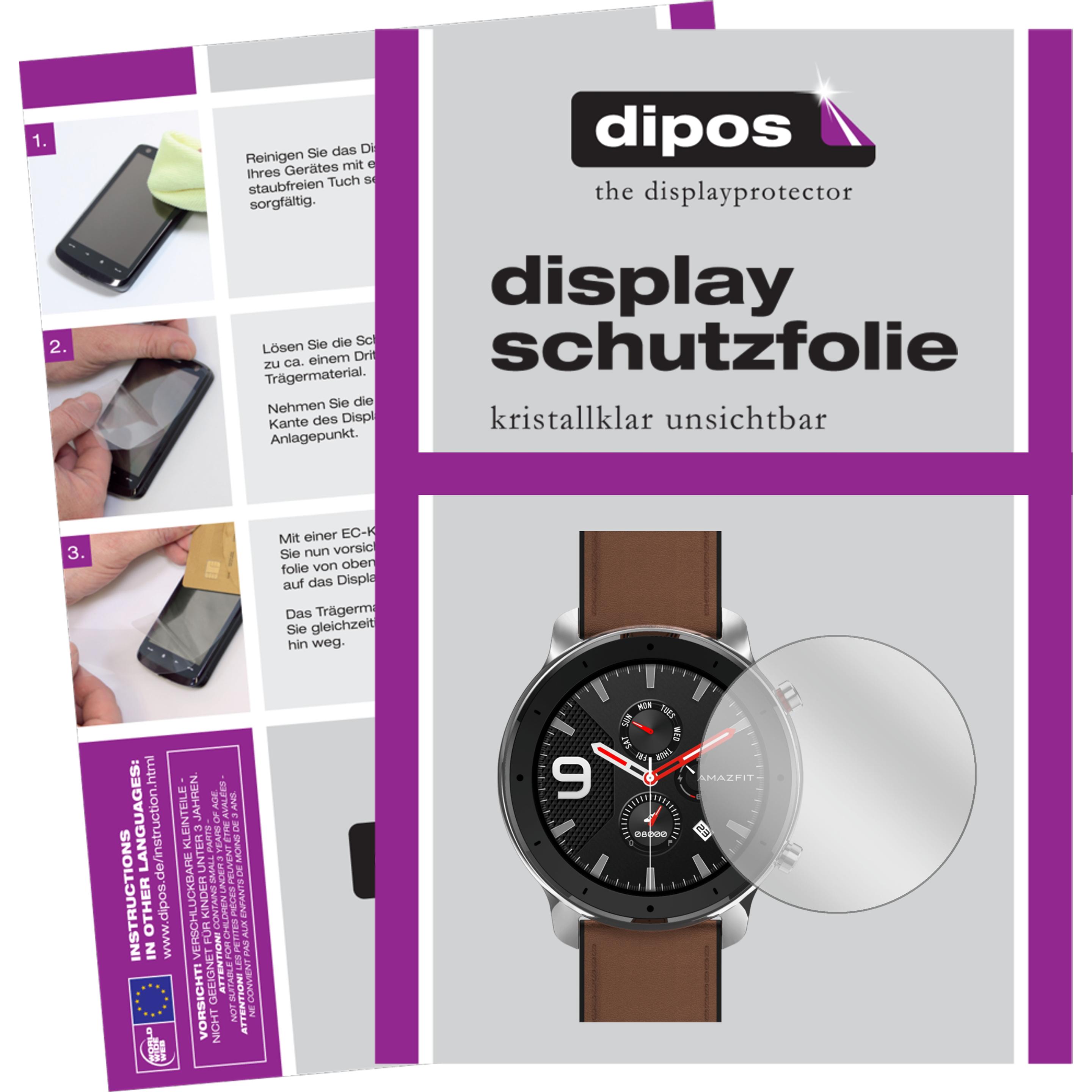Dipos Displayschutzfolie Crystalclear, Smartwatch Schutzfolie, Transparent