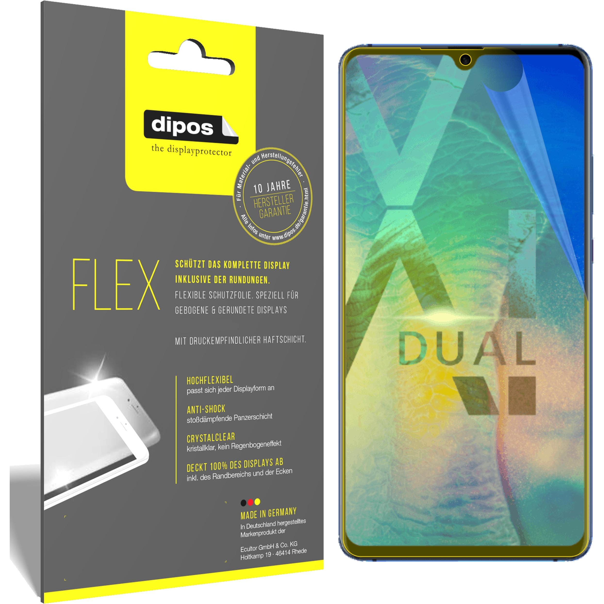 Dipos Displayschutzfolie Full-Cover 3D (3 Stück, Huawei Mate 20 X), Smartphone Schutzfolie, Transparent