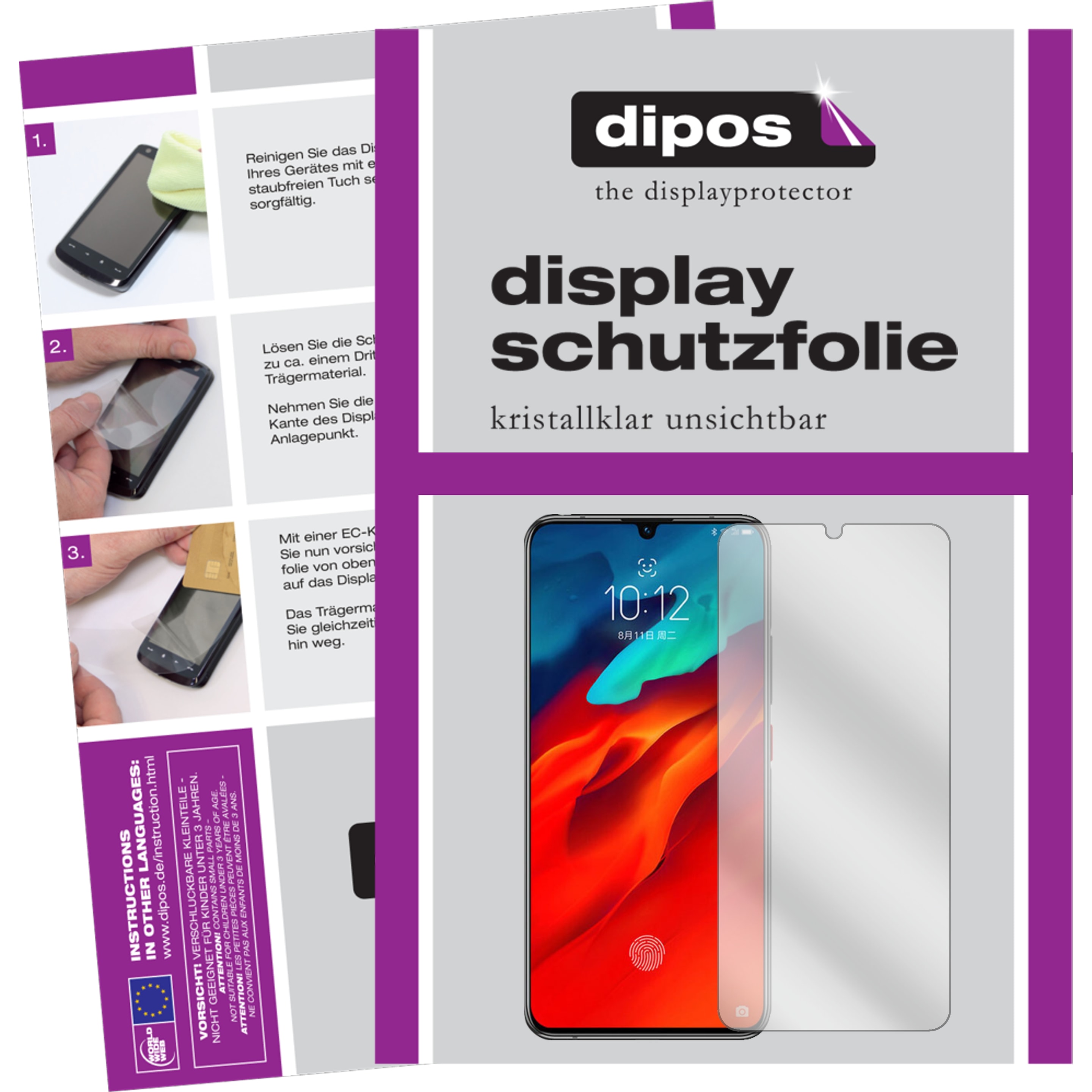 Dipos Displayschutzfolie Crystalclear (5 Stück, Lenovo Z6 Pro), Smartphone Schutzfolie, Transparent