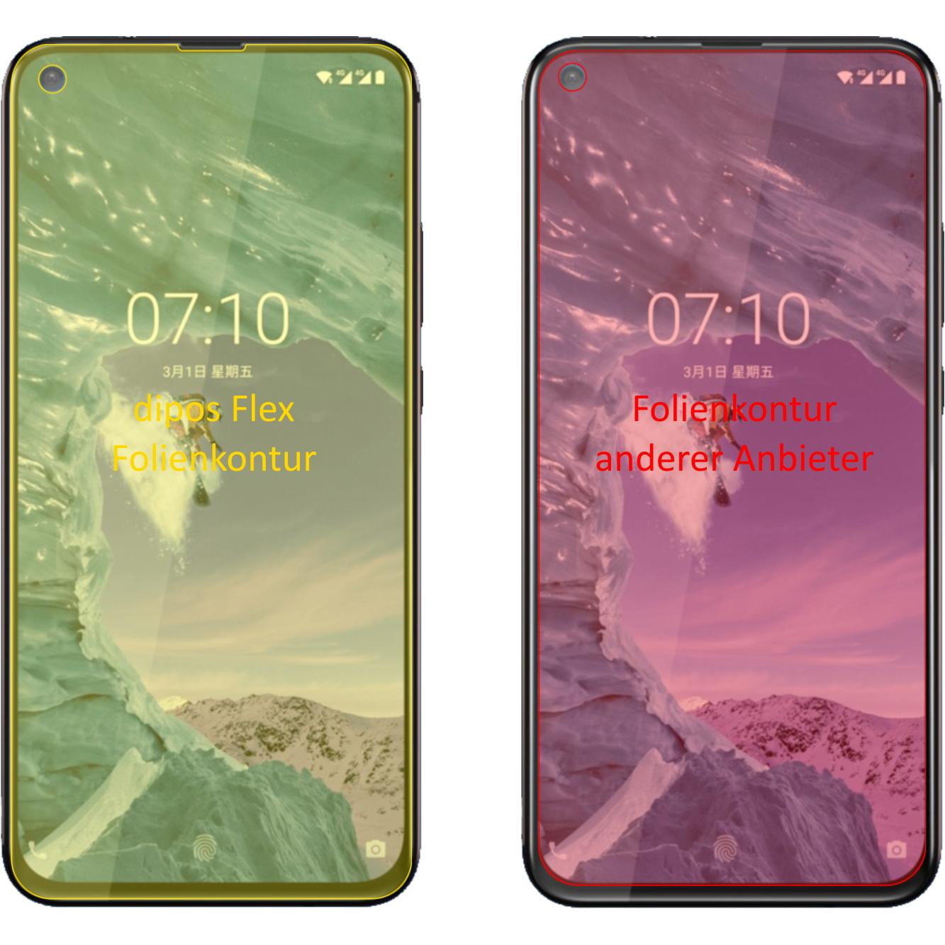 Thumbnail - Dipos Displayschutzfolie Full-Cover 3D (2 Stück, Nokia 8.1 Plus), Smartphone Schutzfolie, Transparent