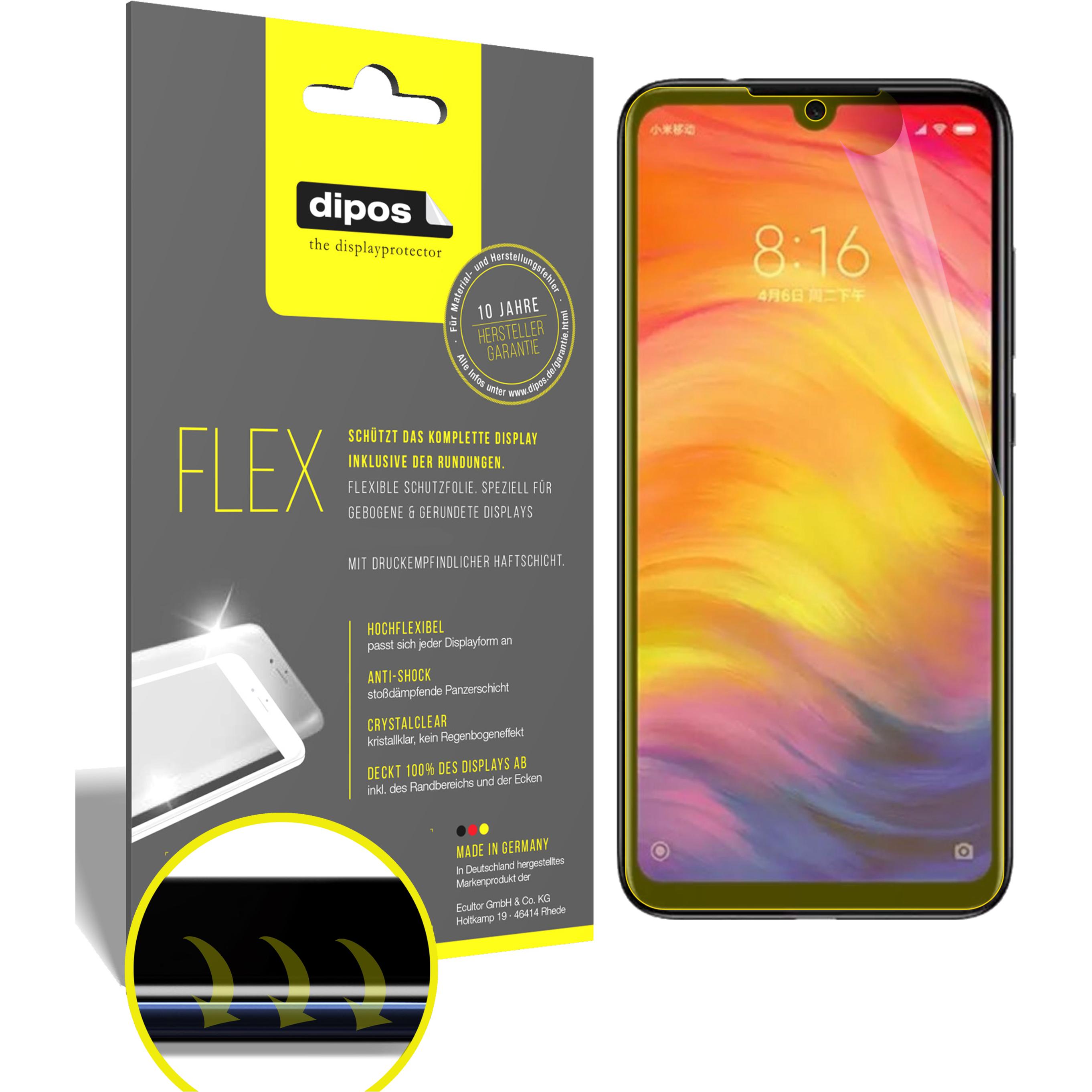 Dipos Displayschutzfolie Full-Cover 3D (2 Stück, Xiaomi Redmi Y3), Smartphone Schutzfolie, Transparent