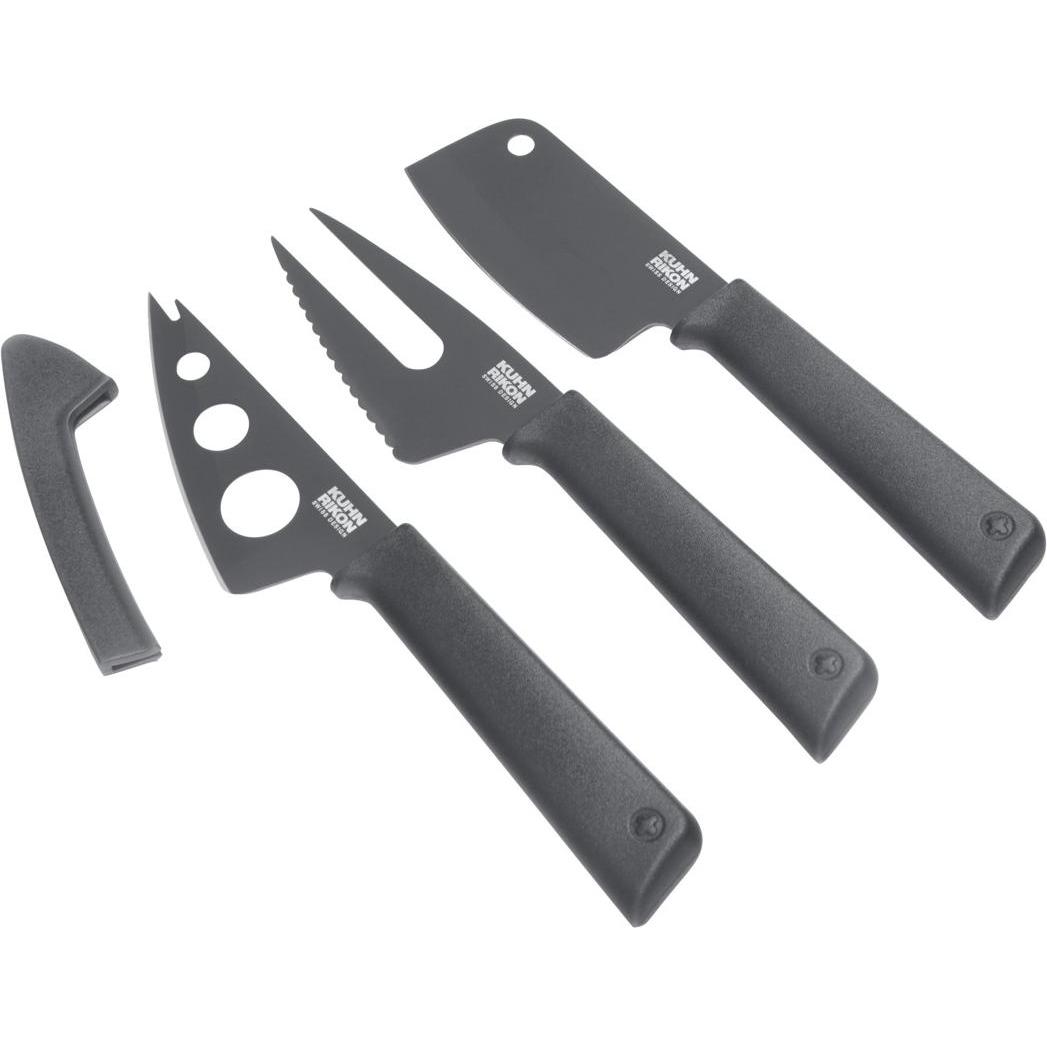 6x Kuhn Rikon COLORI+ Käsemesser Set 3 Stk, Küchenmesser, Grau