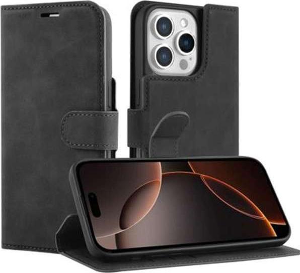 Actual product image Just in Case Pu-Leather Premium Book Case Black Apple iPhone 16 Pro (Apple iPhone 16 Pro)