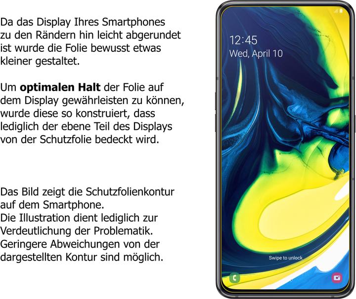 Image du produit Dipos Film de Protection d’écran Anti-reflet (2 pcs, Samsung Galaxy A80)