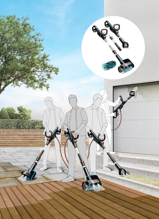 Image du produit Gardena Multi-nettoyeur sur batterie Aqua Brush Universal 04/18V P4A (Fonctionnement sur batterie)